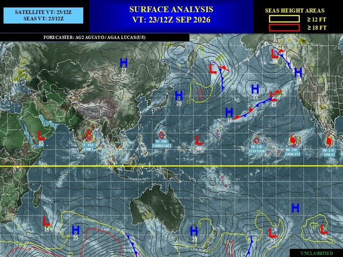 ILES SOEURS: Maurice/Réunion/Rodrigues/Agaléga/Tromelin: relevés & analyses climatologiques du 23/09/26
