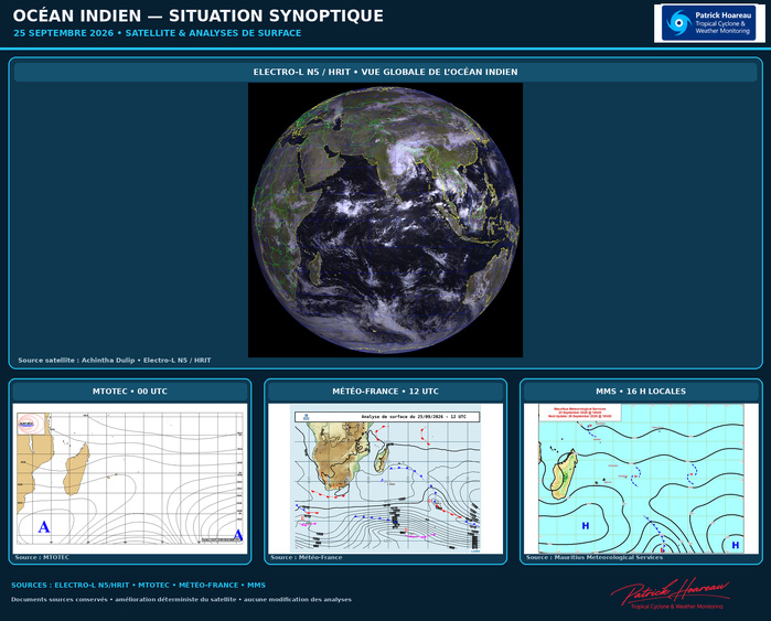  ILES SOEURS: Maurice/Réunion: le 25/09/26 : tendances météo des prochaines 36h 