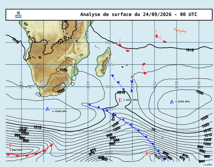 ILES SOEURS: Maurice/Réunion/Rodrigues/Agaléga/Tromelin: relevés & analyses climatologiques du 24/09/26
