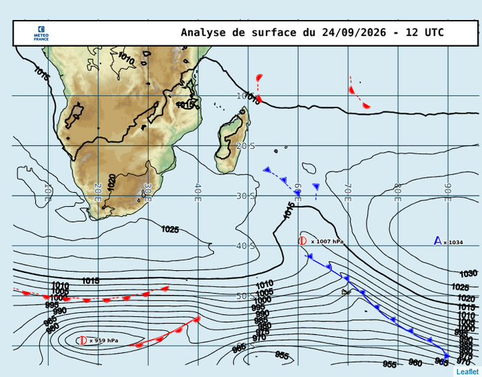 ILES SOEURS: Maurice/Réunion/Rodrigues/Agaléga/Tromelin: relevés & analyses climatologiques du 24/09/26