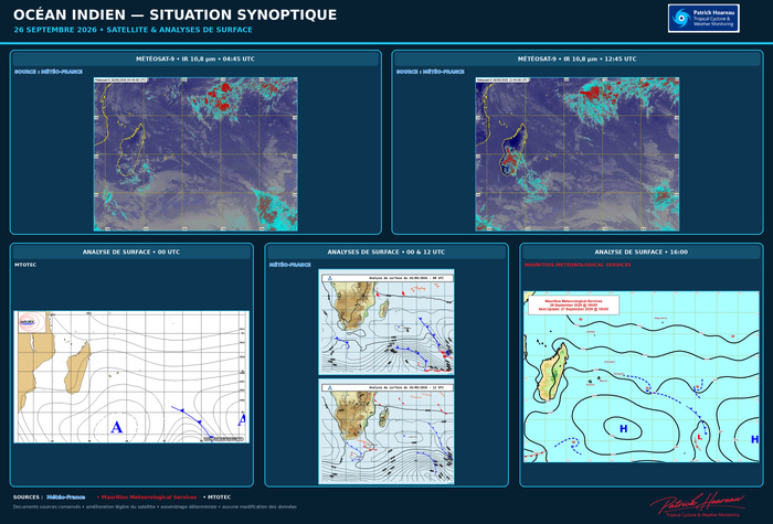  ILES SOEURS: Maurice/Réunion: le 26/09/26 : tendances météo des prochaines 36h 