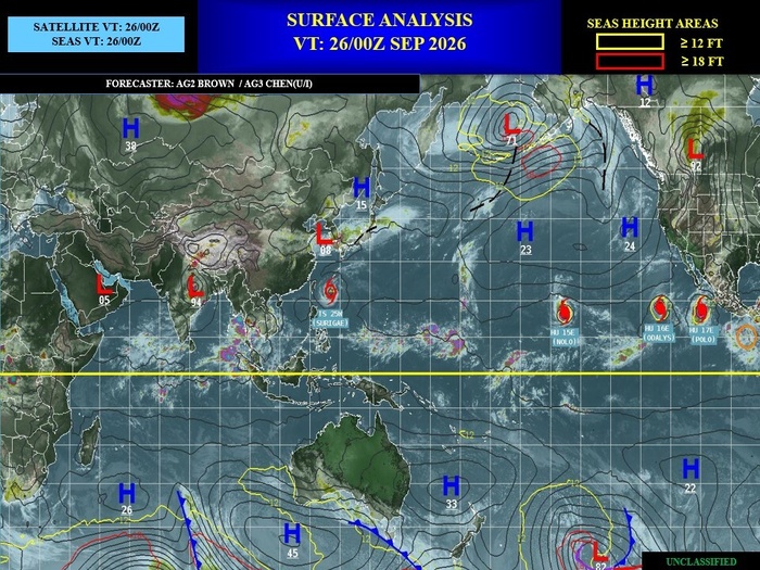  ILES SOEURS: Maurice/Réunion: le 26/09/26 : tendances météo des prochaines 36h 