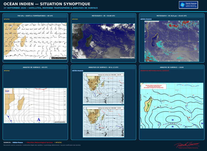 ILES SOEURS: Maurice/Réunion: le 27/09/26 : tendances météo des prochaines 36h