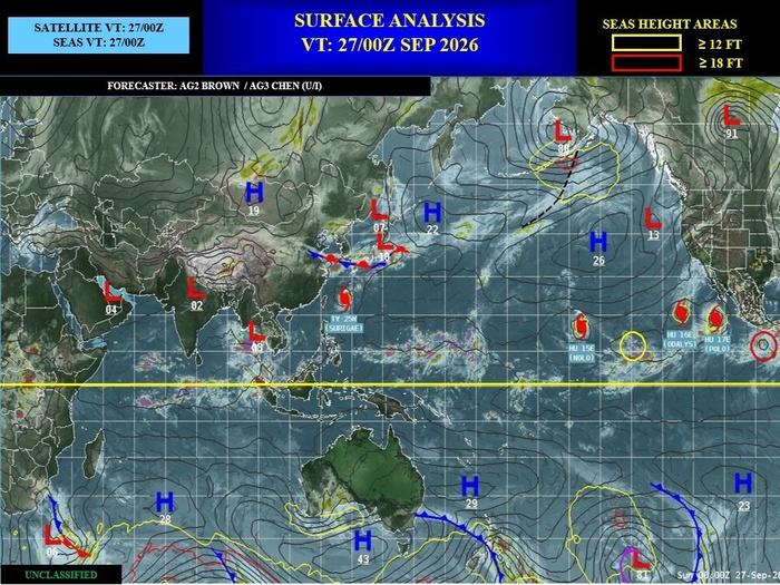 ILES SOEURS: Maurice/Réunion: le 27/09/26 : tendances météo des prochaines 36h