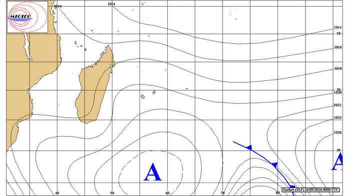 ILES SOEURS: Maurice/Réunion/Rodrigues/Agaléga/Tromelin: relevés & analyses climatologiques du 26/09/26