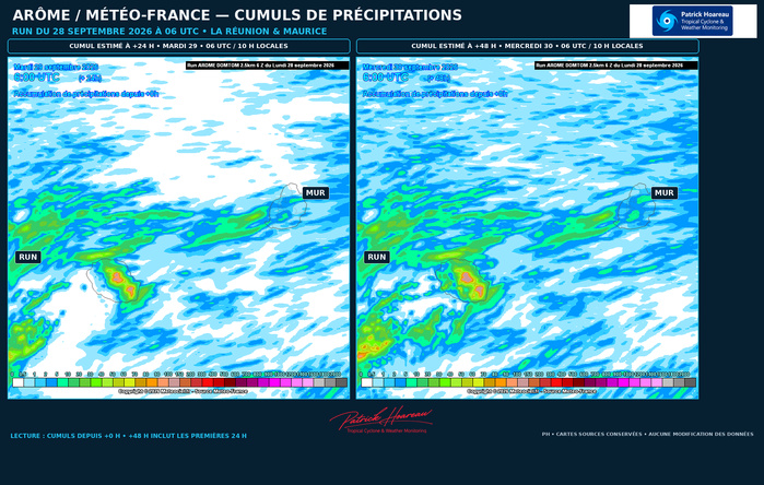 ILES SOEURS: Maurice/Réunion: le 28/09/26 : tendances météo des prochaines 36h ILES SOEURS: Maurice/Réunion: le 28/09/26 : tendances météo des prochaines 36h