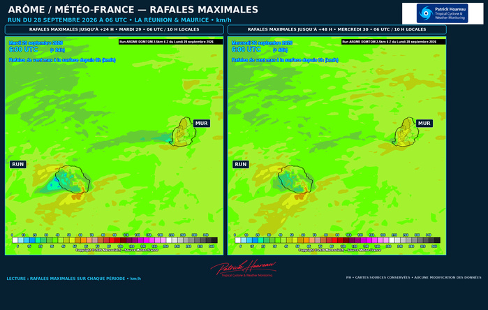 ILES SOEURS: Maurice/Réunion: le 28/09/26 : tendances météo des prochaines 36h ILES SOEURS: Maurice/Réunion: le 28/09/26 : tendances météo des prochaines 36h