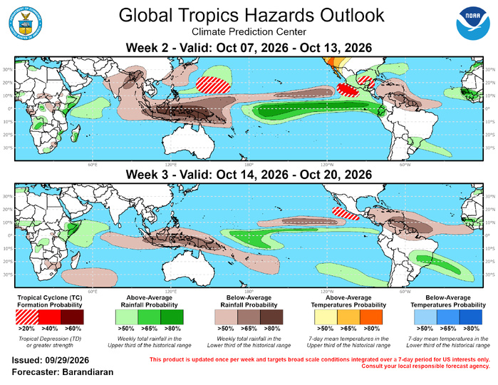 3 Week Tropical Cyclone Formation Probability//09/29/26