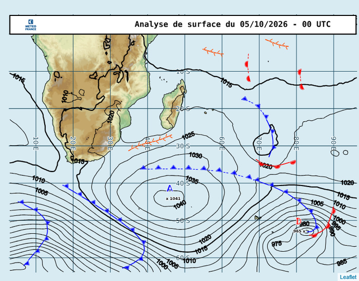 ILES SOEURS: Maurice/Réunion/Rodrigues/Agaléga/Tromelin: relevés & analyses climatologiques du 05/10/26