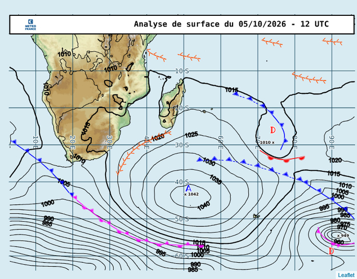 ILES SOEURS: Maurice/Réunion/Rodrigues/Agaléga/Tromelin: relevés & analyses climatologiques du 05/10/26
