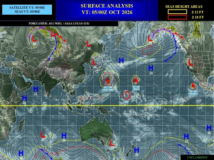 ILES SOEURS: Maurice/Réunion/Rodrigues/Agaléga/Tromelin: relevés & analyses climatologiques du 05/10/26