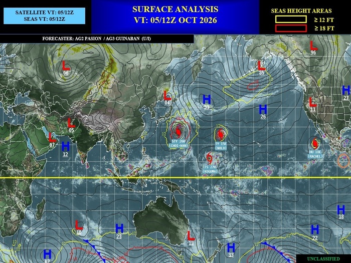 ILES SOEURS: Maurice/Réunion/Rodrigues/Agaléga/Tromelin: relevés & analyses climatologiques du 05/10/26