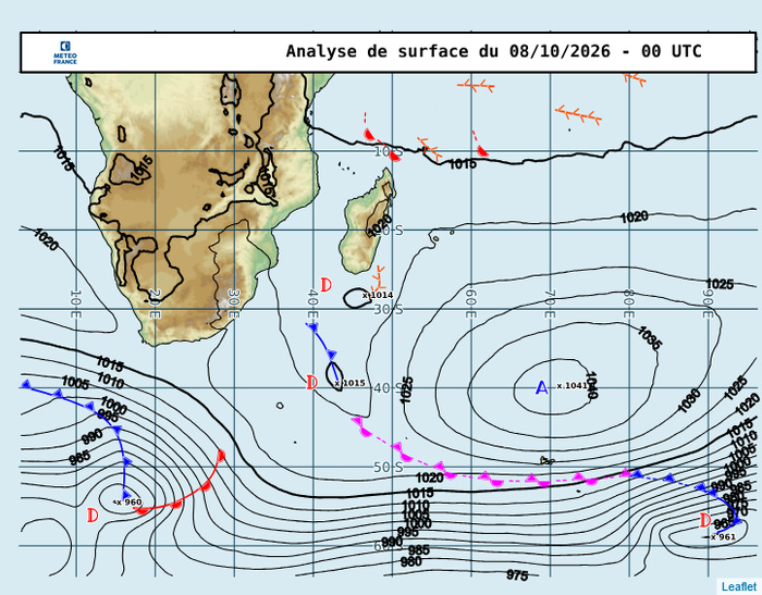 ILES SOEURS: Maurice/Réunion/Rodrigues/Agaléga/Tromelin: relevés & analyses climatologiques du 08/10/26
