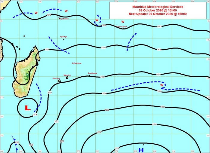 ILES SOEURS: Maurice/Réunion/Rodrigues/Agaléga/Tromelin: relevés & analyses climatologiques du 08/10/26
