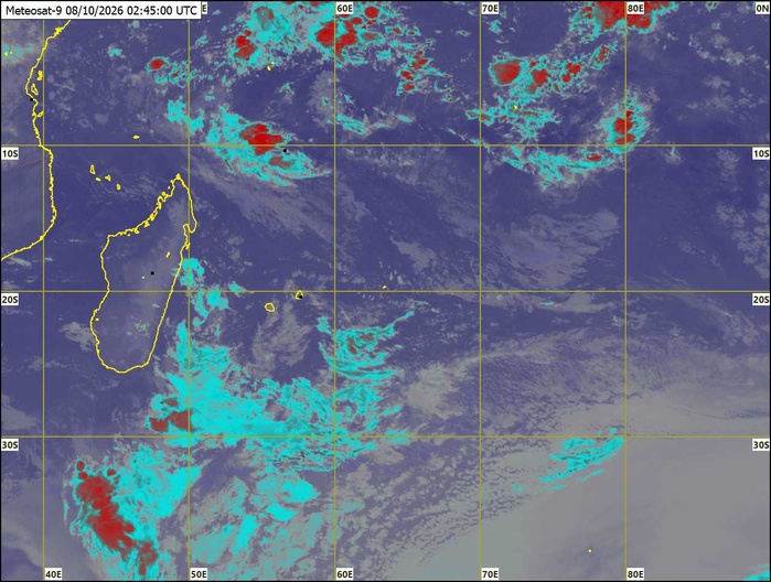 ILES SOEURS: Maurice/Réunion/Rodrigues/Agaléga/Tromelin: relevés & analyses climatologiques du 08/10/26