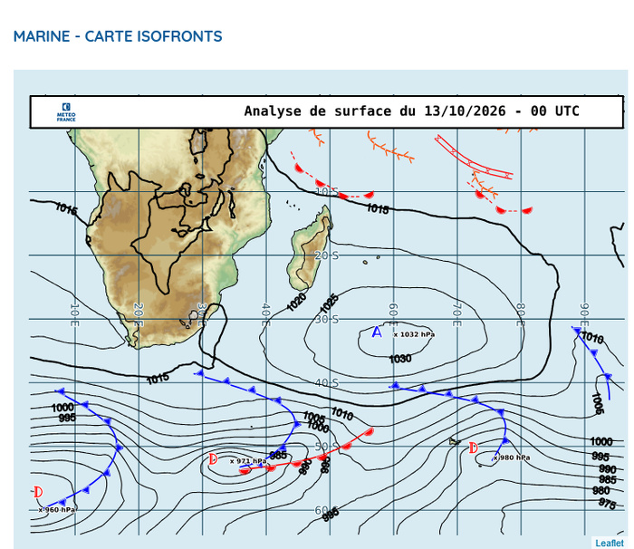 ILES SOEURS: Maurice/Réunion/Rodrigues/Agaléga/Tromelin: relevés & analyses climatologiques du 13/10/26