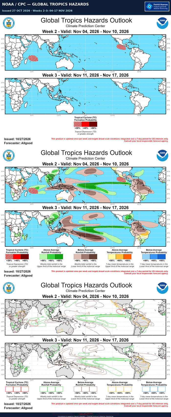 3 Week Tropical Cyclone Formation Probability//10/27/26