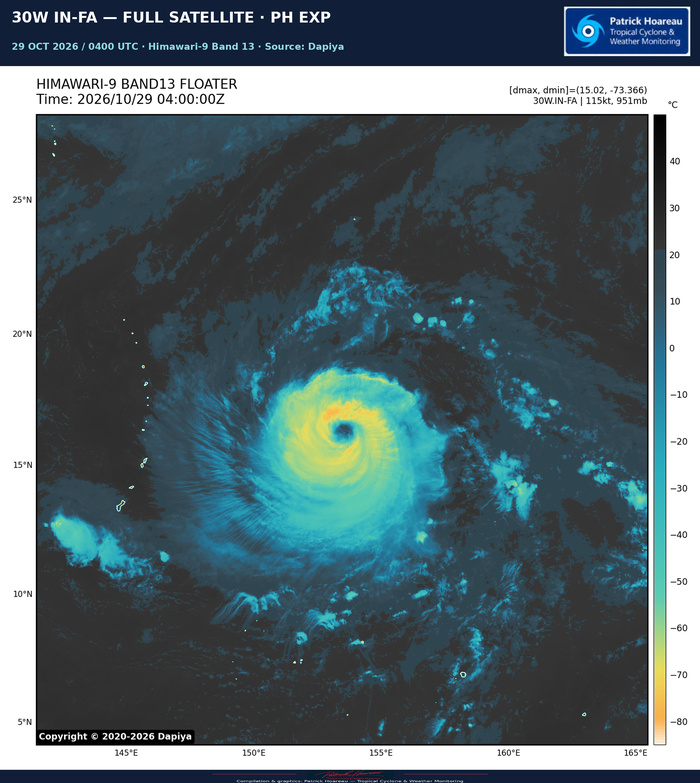 10/29/26 0300 UTC : Typhoon 30W(In-fa) : Northern Mariana islands approach, then a complex westward pivot