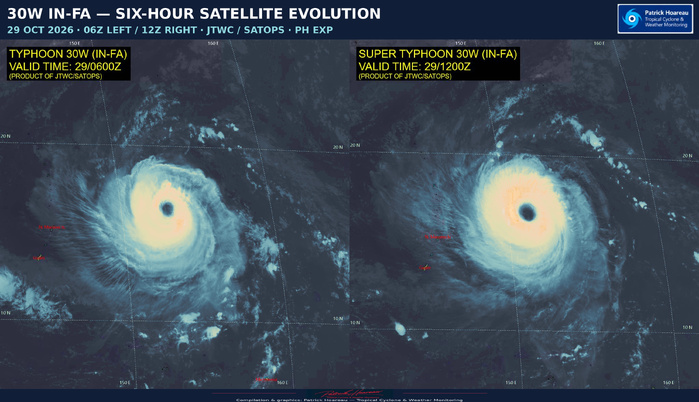 10/29/26 1500 UTC : SUPER TYPHOON 30W (IN-FA) — US CATEGORY 4 A STRENGTHENING ANNULAR-TYPE CORE, FOLLOWED BY A COMPLEX STEERING TRANSITION 