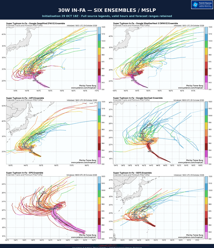 10/30/26 0300 UTC : Typhoon 30W (IN-FA) CAT 4, a still robust annular core, but a weakening trend and a complex steering ahead 10/30/26 0300 UTC : Typhoon 30W (IN-FA) CAT 4, a still robust annular core, but a weakening trend and a complex steering ahead