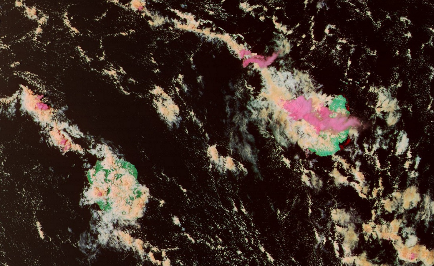 Les Iles Soeurs vues cet parès midi à 14h par Noaa20.