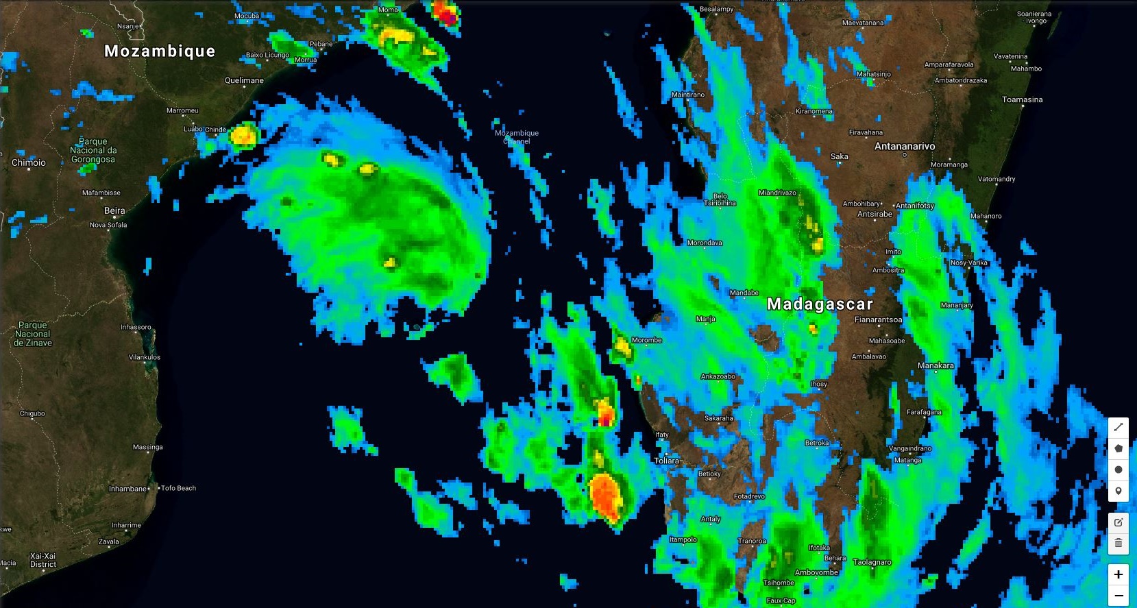 Photo satellite à 18h.