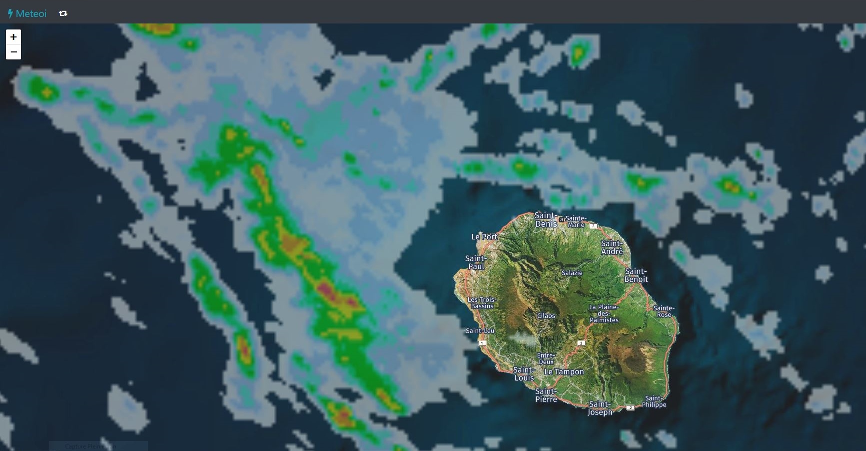 23H50 Image radar Météo France. Crédit https://www.meteoi.re