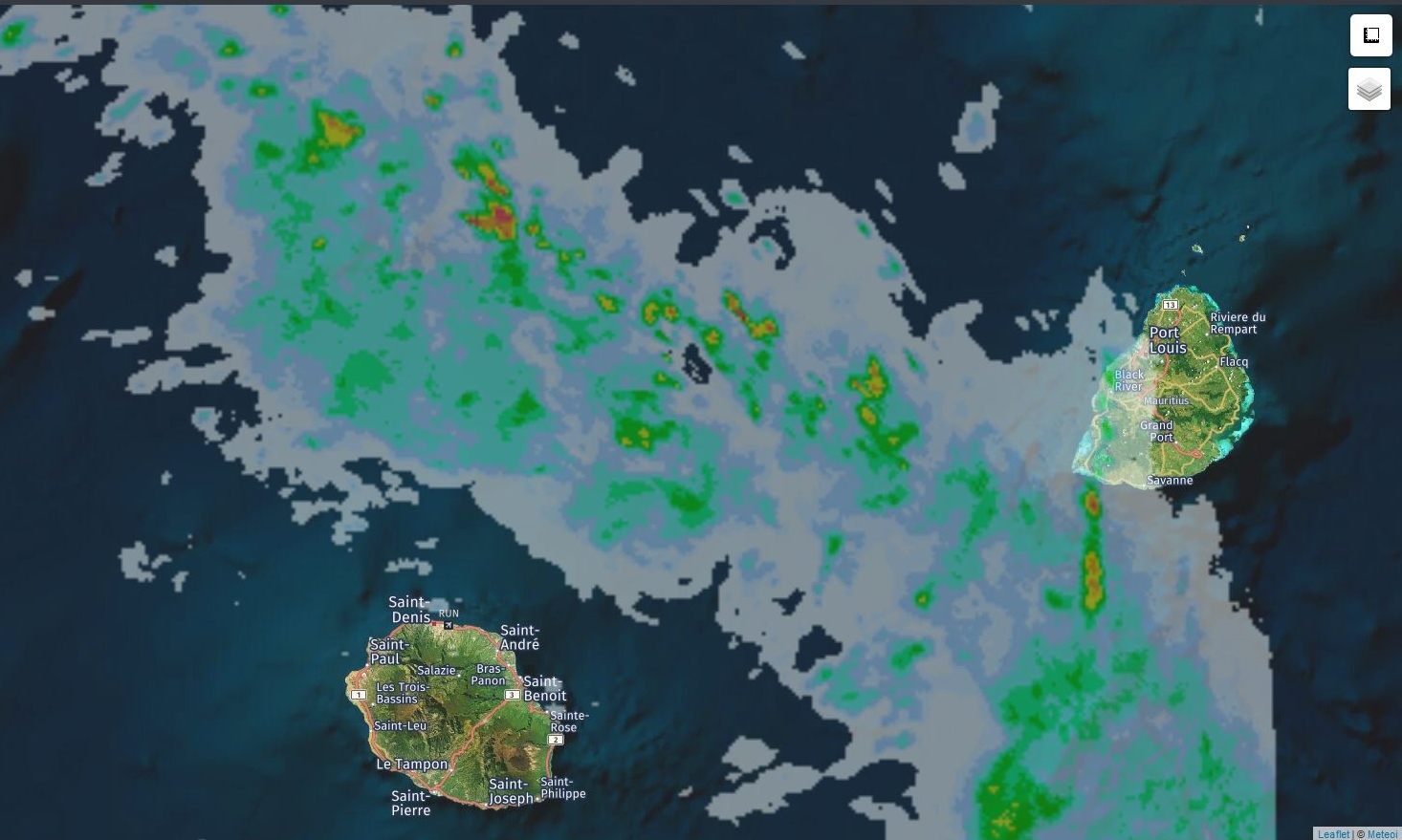 06h30: radar Météo France. Crédit https://www.meteoi.re