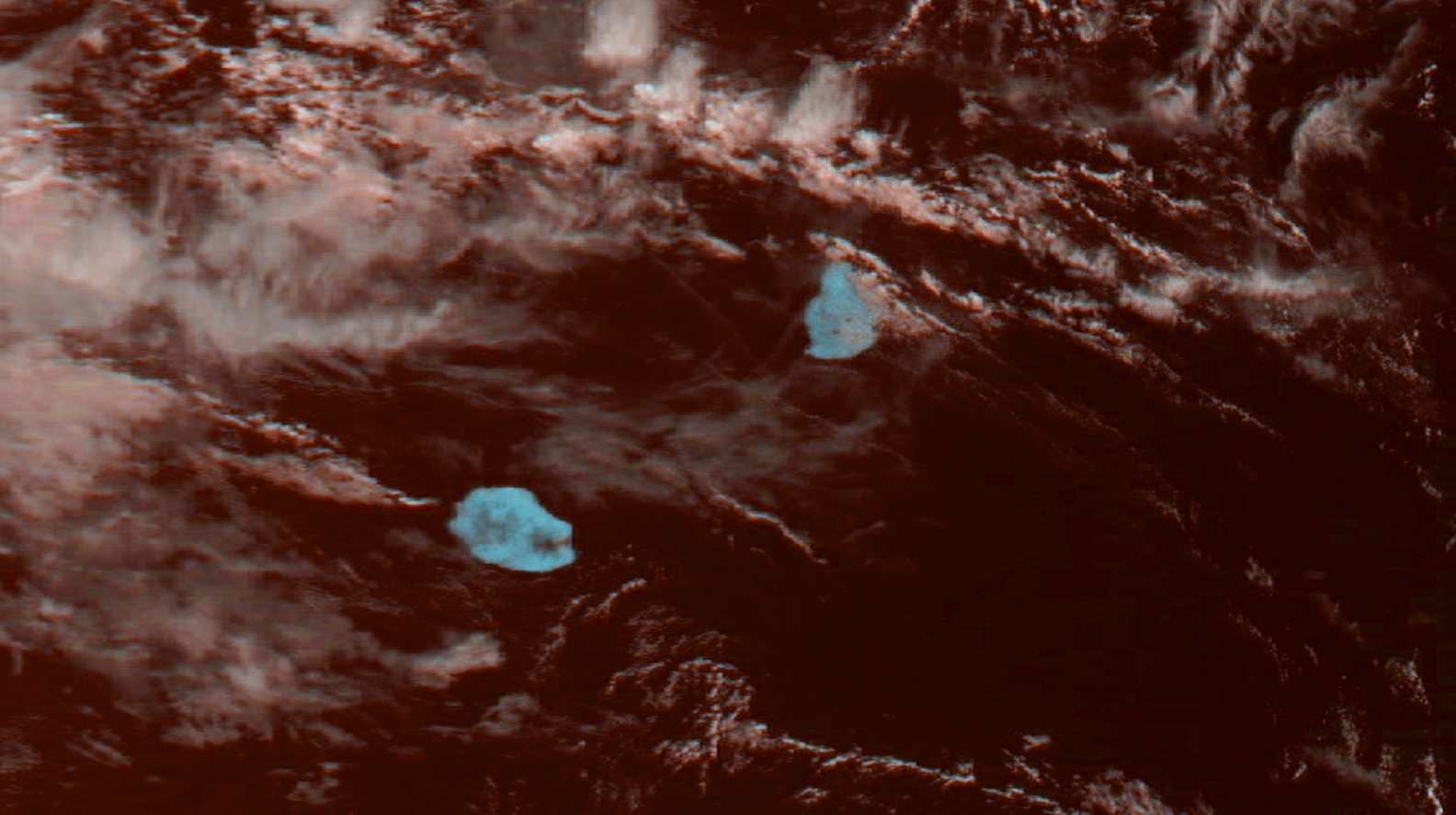 Les Iles Soeurs capturées par Meteor M2 à 08h35 ce matin. Image reçue par J.Gentil/4Bornes, que j'ai "enhanced".