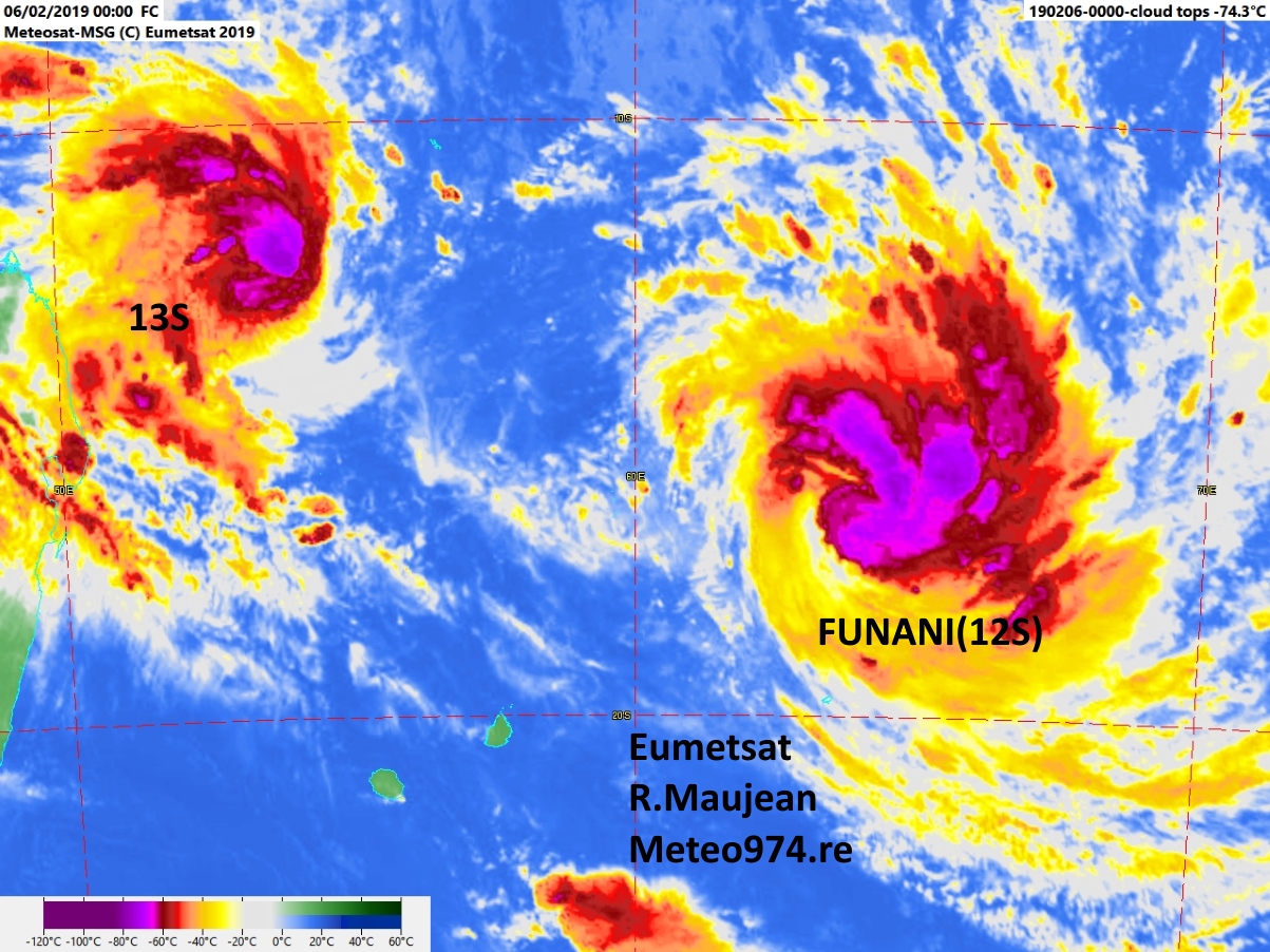 Cyclone Rodrigues CYCLONES: Rodrigues en alerte 2, FUNANI s'intensifie