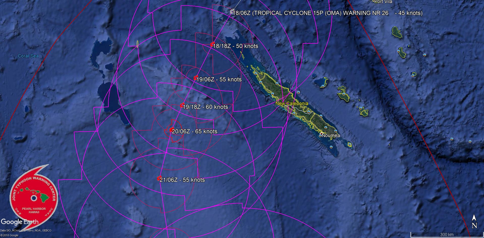 09UTC: OMA reduced to a 45knots cyclone, forecast to intensify gradually next 48hours