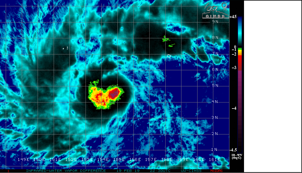 21UTC: WUTIP(02W) forecast to intensify rapidly to a CAT3 US in 3 days while approaching the Guam/Yap area