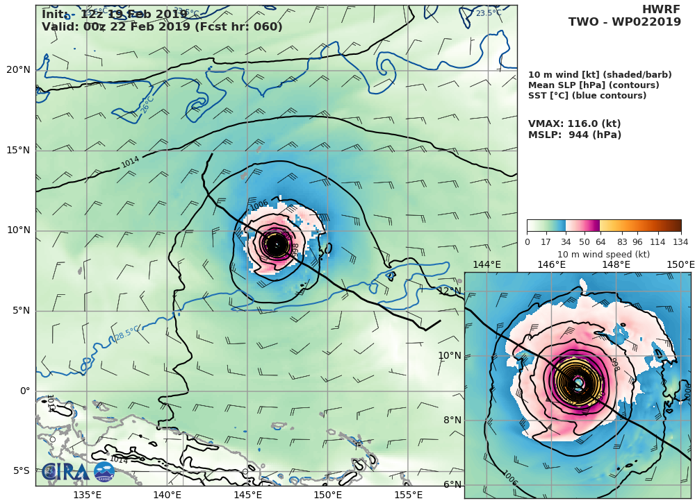 21UTC: WUTIP(02W) forecast to intensify rapidly to a CAT3 US in 3 days while approaching the Guam/Yap area