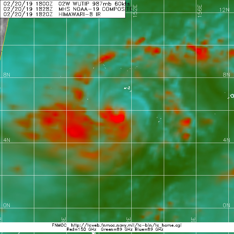 21UTC: WUTIP(02W) intensifying and forecast to reach CAT3 US in less than 2 days while approaching the Guam/Yap area