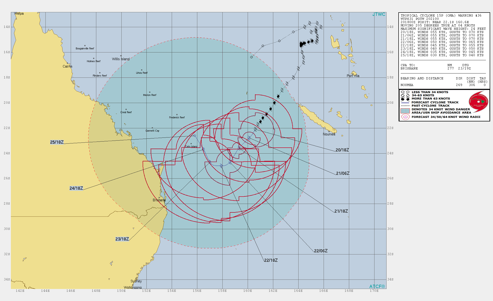 21UTC: cyclone OMA(15P): slow-moving and slowly weakening next 5 days