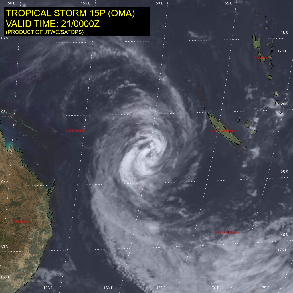 03UTC: cyclone OMA(15P): slow-moving and slowly weakening next 5 days 03UTC: cyclone OMA(15P): slow-moving and slowly weakening next 5 days