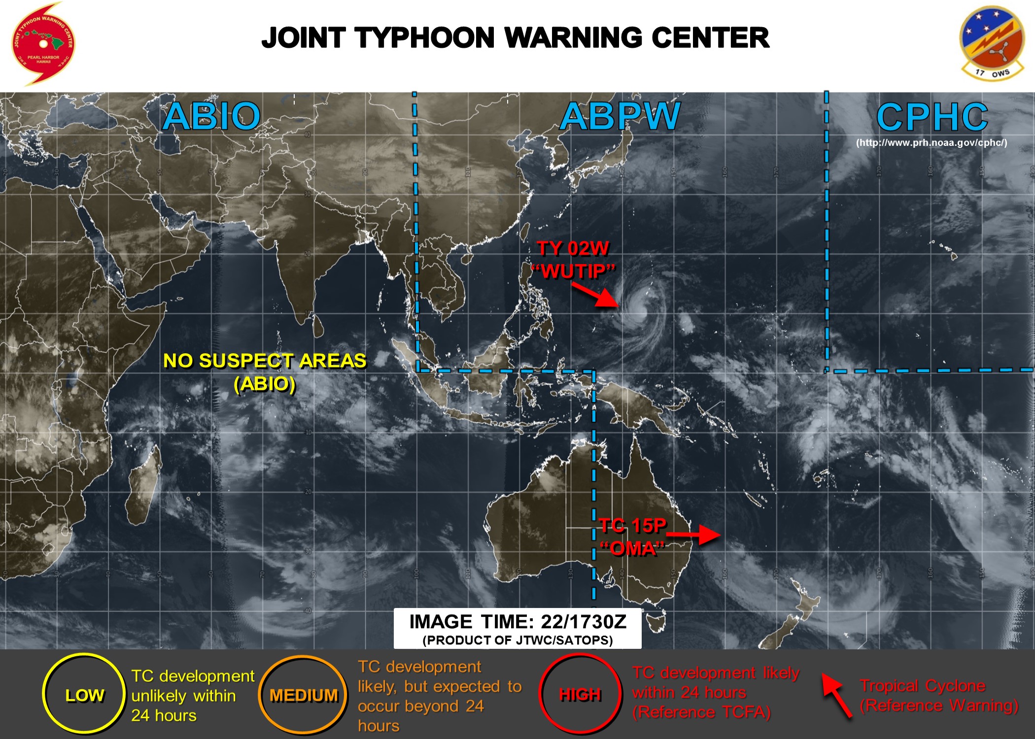 Indian Ocean: CYCLONES: no suspect areas in the foreseeable future at the moment.
