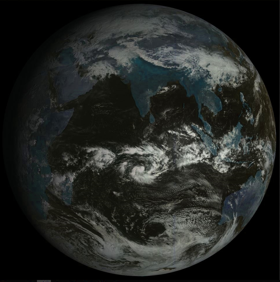 Océan Indien à 09h, globe du satellite géostationnaire russe.