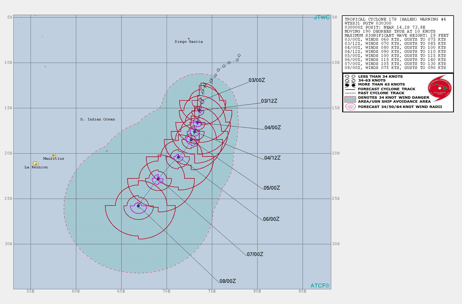 03UTC: TC HALEH(17S): slow moving and intensifying, possible peak at category 4 US in 72hours 03UTC: TC HALEH(17S): slow moving and intensifying, possible peak at category 4 US in 72hours