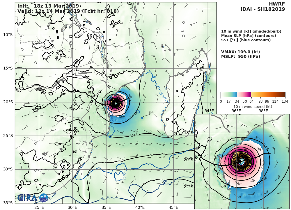HWRF AT 18UTC: 109KT AT +18H HWRF AT 18UTC: 109KT AT +18H
