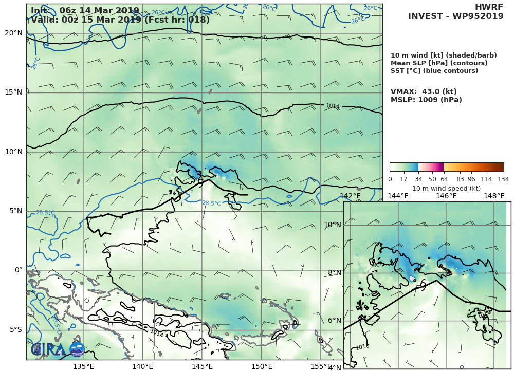 HWRF AT 06UTC: 43KT AT +18H HWRF AT 06UTC: 43KT AT +18H