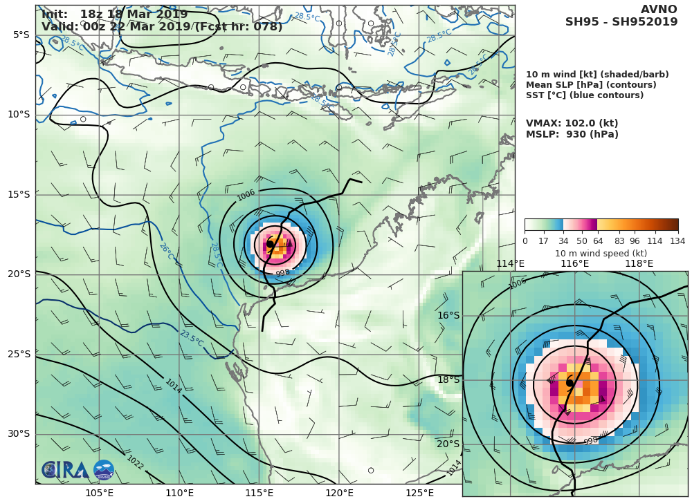 03UTC: South Indian: 95S likely to intensify next 24hours, could become a strong cyclone in 3 or 4 days
