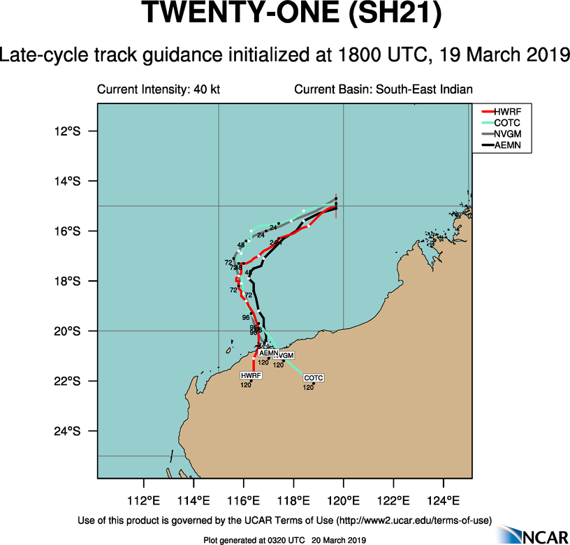 03UTC: South Indian: TC VERONICA(21S) intensifying rapidly to the north-west of Western Australia