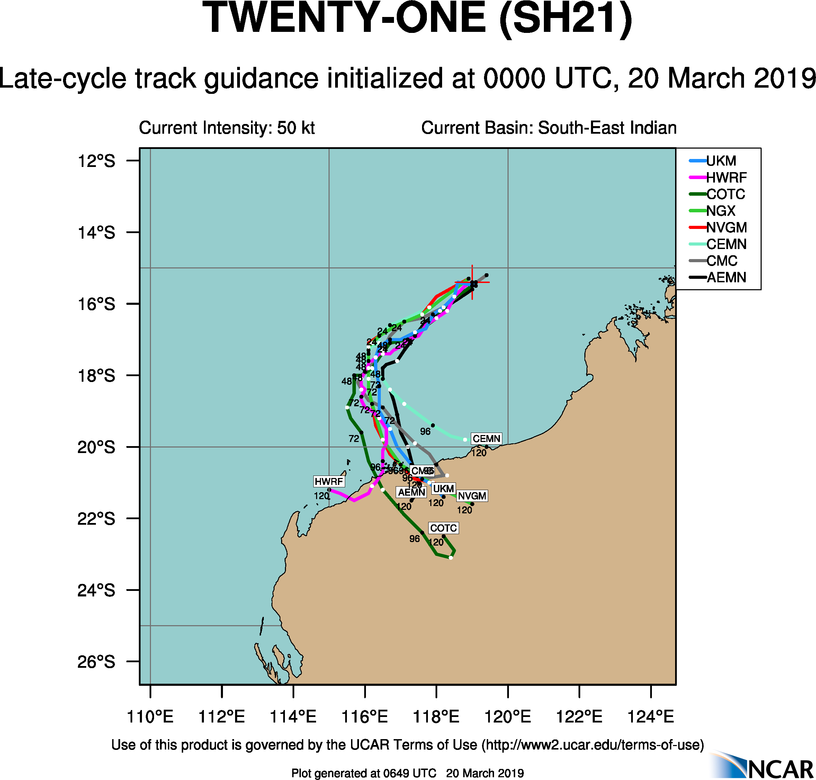 09UTC: South Indian: TC VERONICA(21S) intensifying rapidly next 48h to the north-west of Western Australia