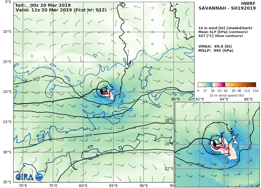 09UTC: South Indian: TC SAVANNAH(19S): flaring convection, slow-moving system