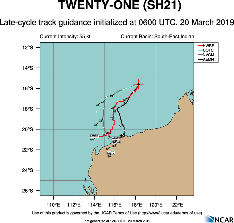 15UTC: SOUTH INDIAN: TC VERONICA(21S) intensifying rapidly next 48hours north-west of Western Australia