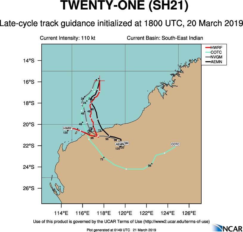 03UTC: South Indian: VERONICA(21S) category 4 US, may reach category 5 within 12 hours