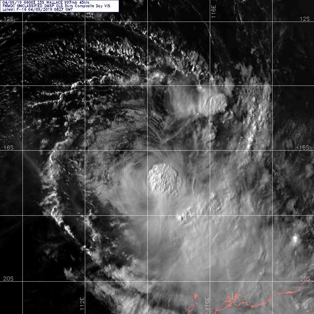 09UTC: TC WALLACE(23S): intensity forecast to fall below 35knots in 36hours(maybe sooner) 09UTC: TC WALLACE(23S): intensity forecast to fall below 35knots in 36hours(maybe sooner)