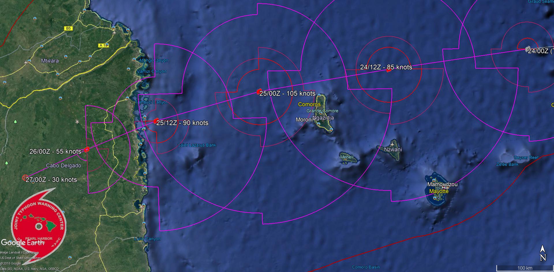 TC KENNETH(24S): FORECAST CLOSEST POINT OF APPROACH TO GRANDE COMORE