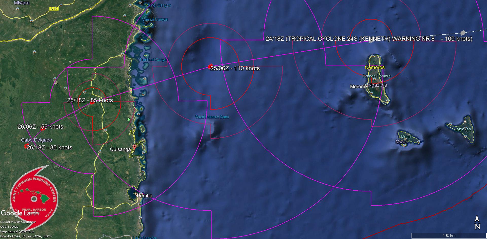 TRACKING 15/20KM NORTH OF GRANDE COMORE AND APPROACHING MOZAMBIQUE